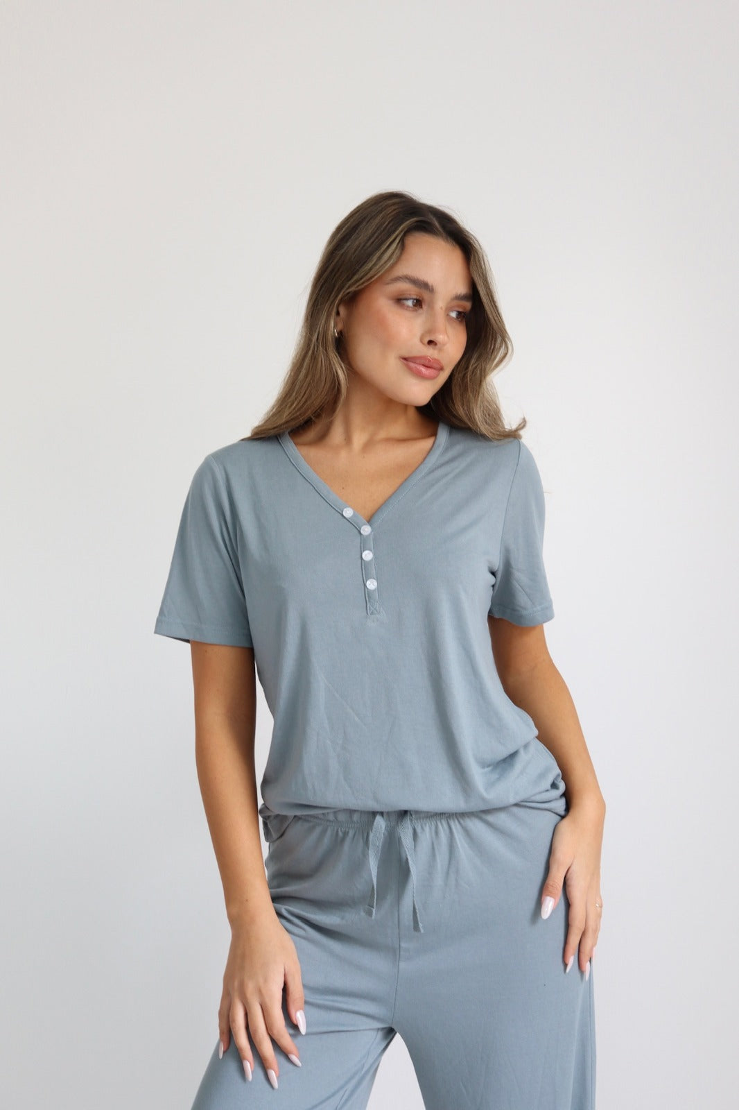 Long Pajama Set - Blue