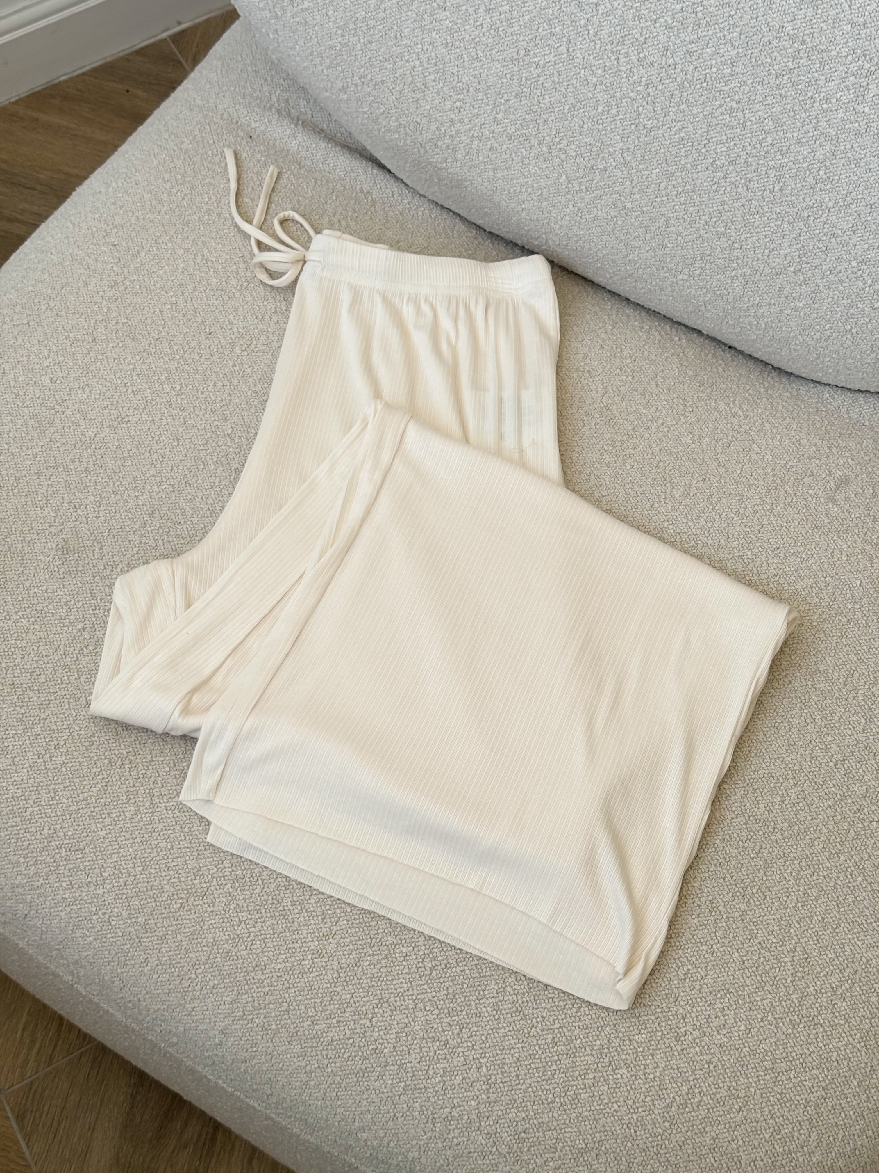 Soft Rib Pajama Set - Cream