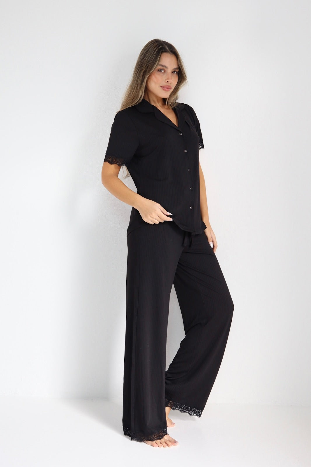 Long Pajama Set - Black