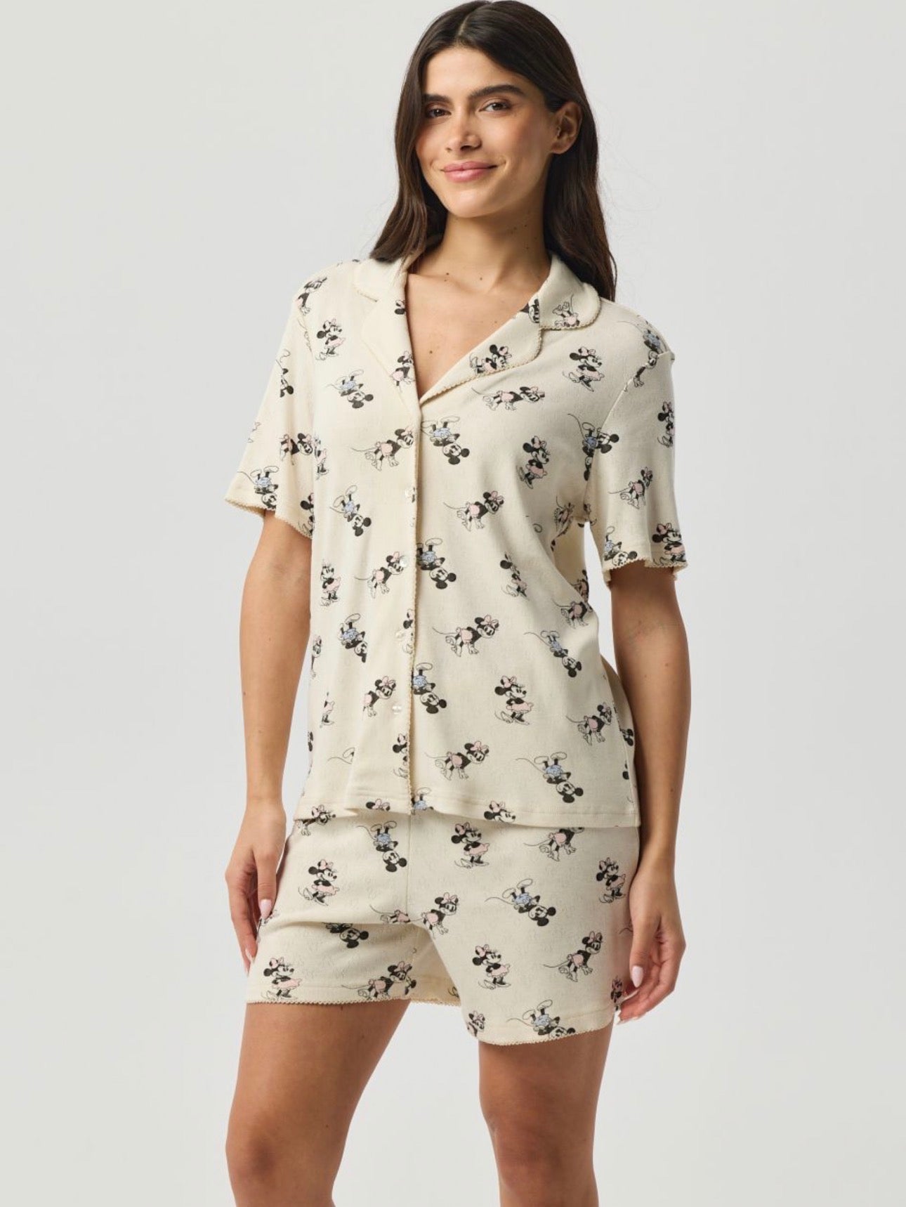 Short Button-Up Pajama Set - Minnie