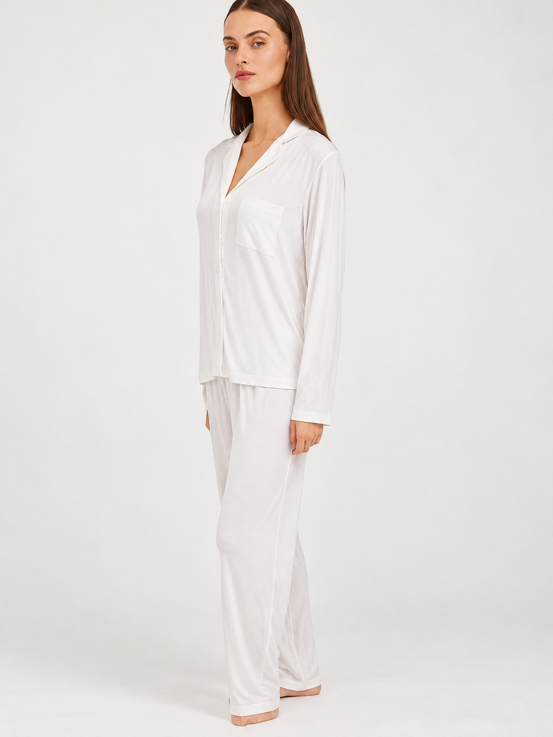 Long Pajama Set - White