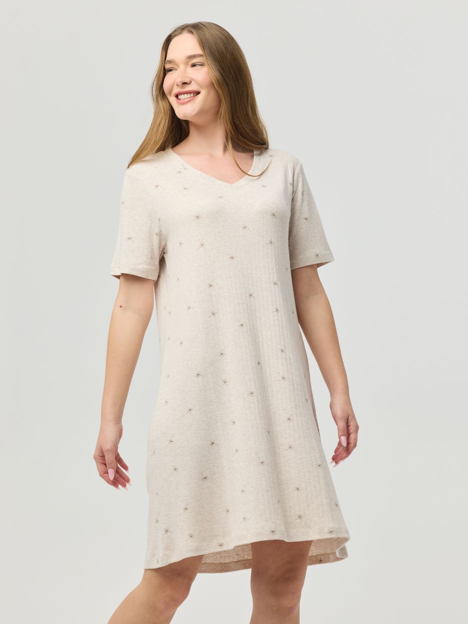 Short V-Neck Pointelle Nightdress