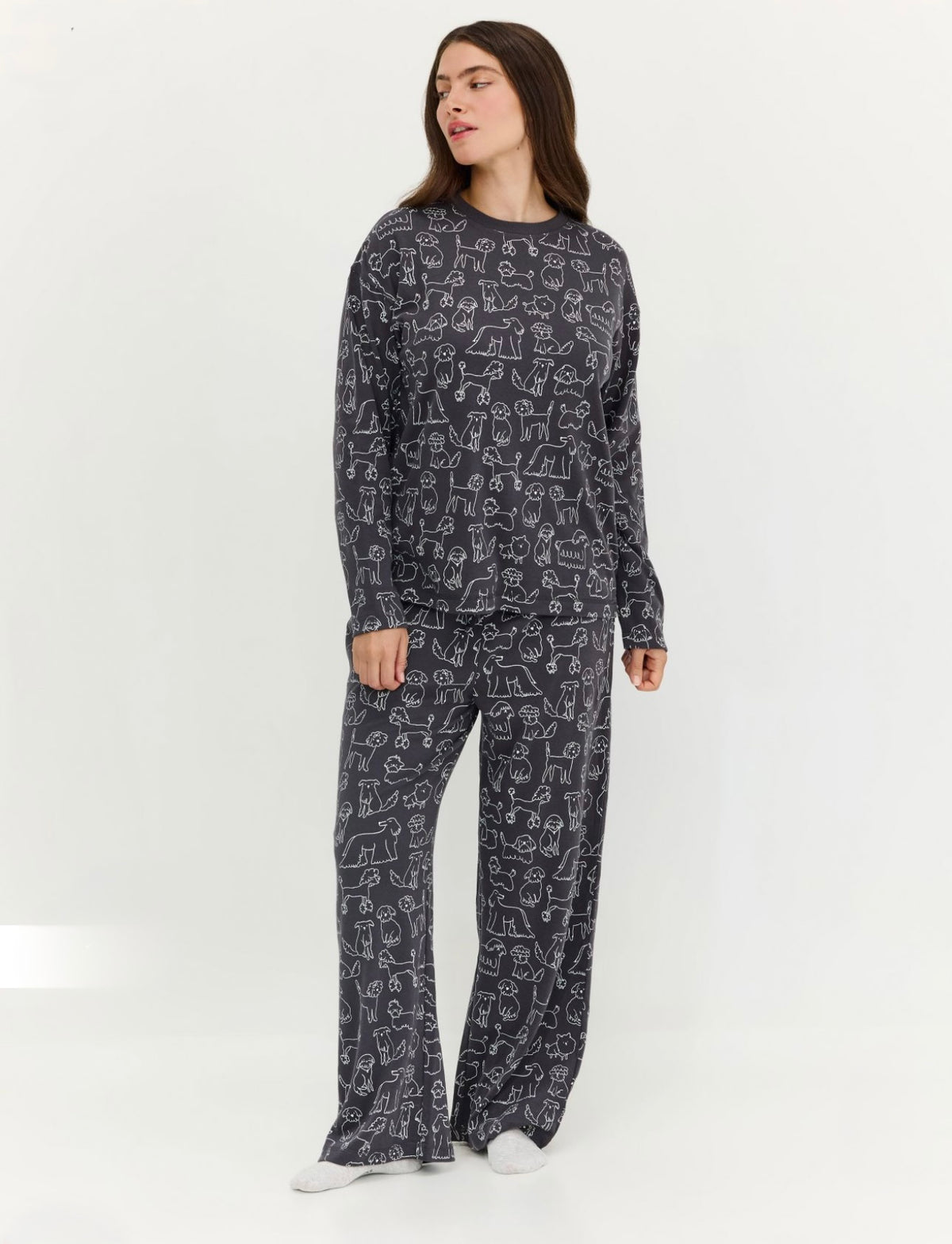 Long Pajama Set - Black & White