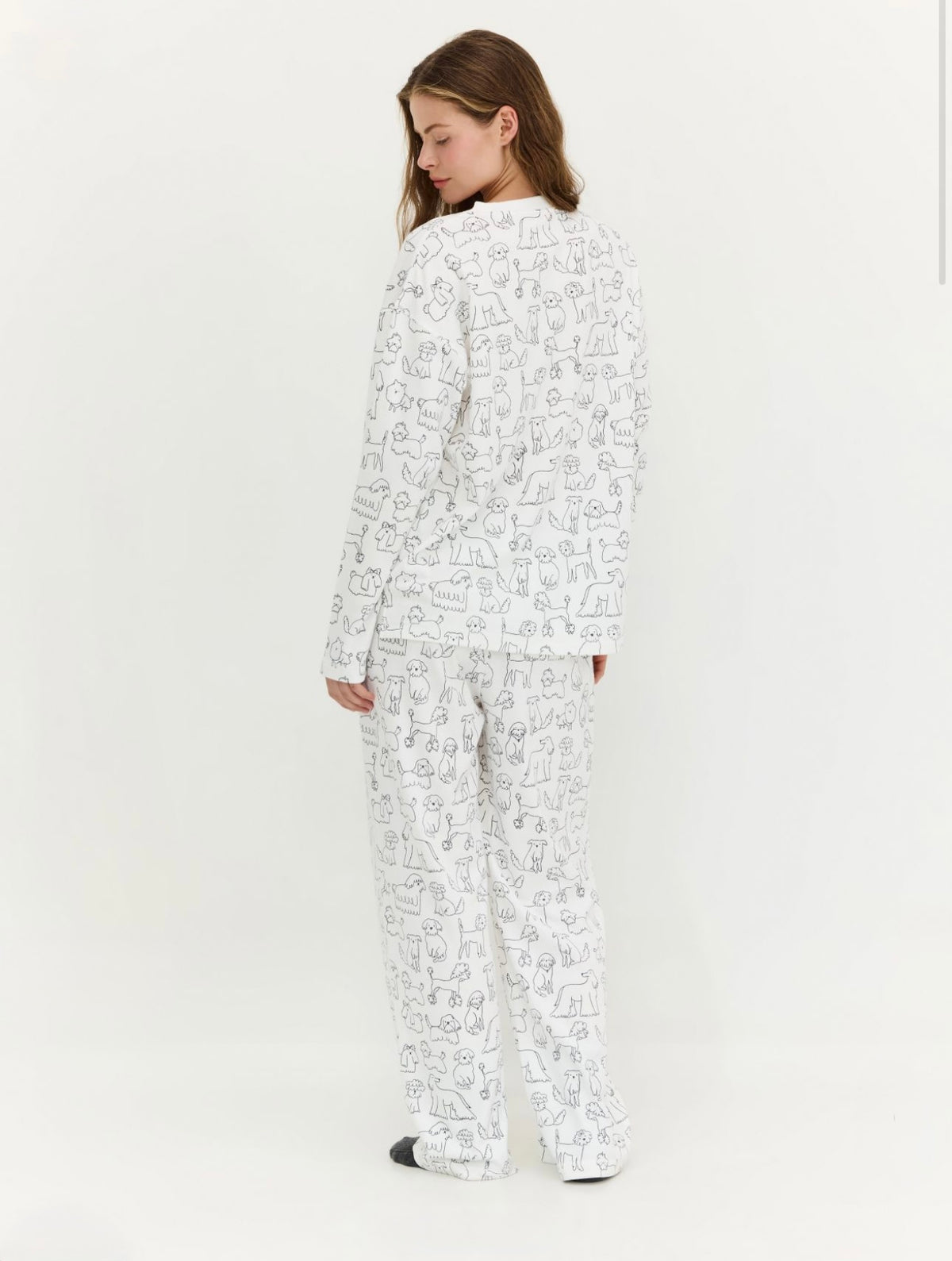 Long Pajama Set - White & Black