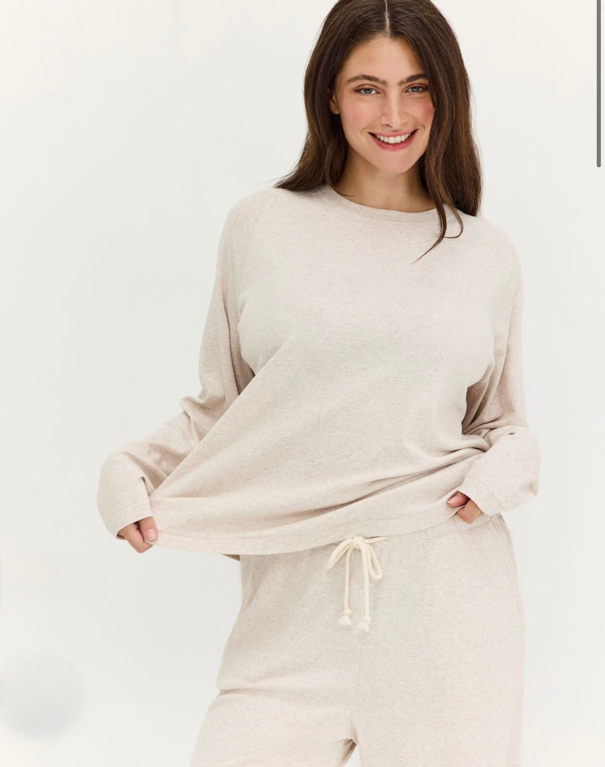 Long Pajama Set - Beige