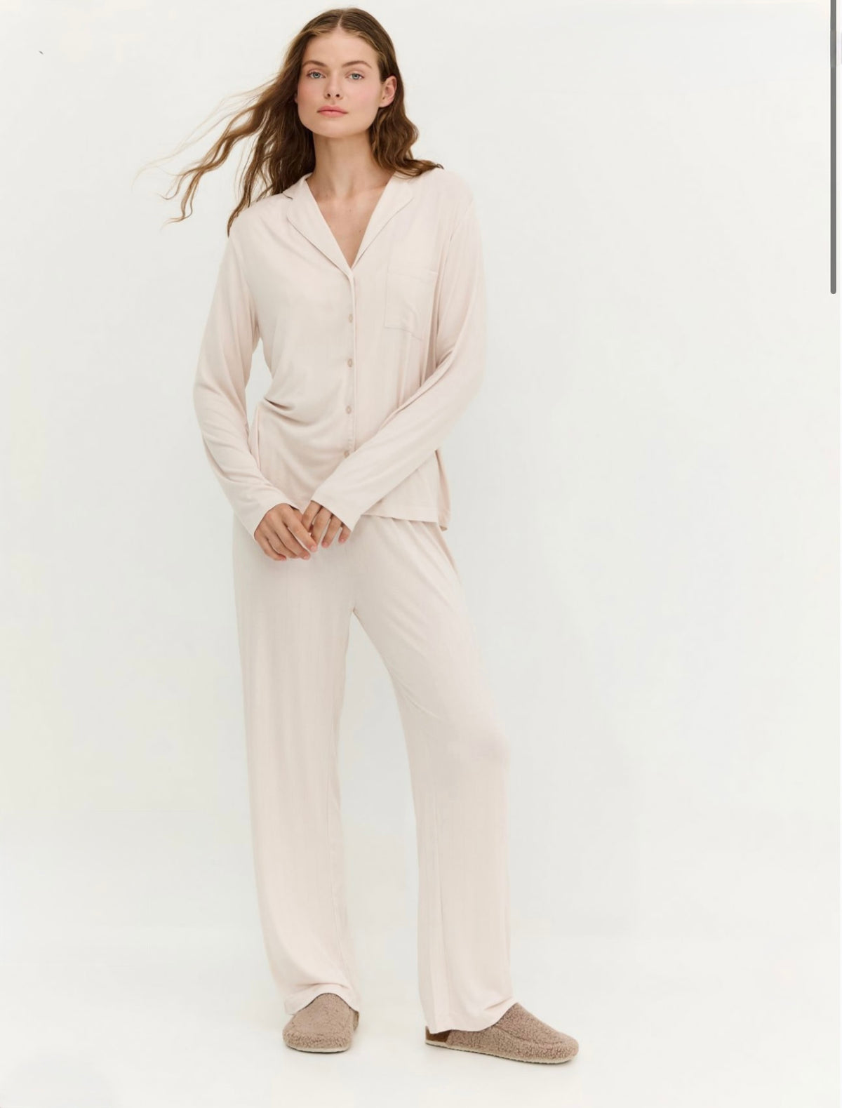 Long Pajama Set - Cream