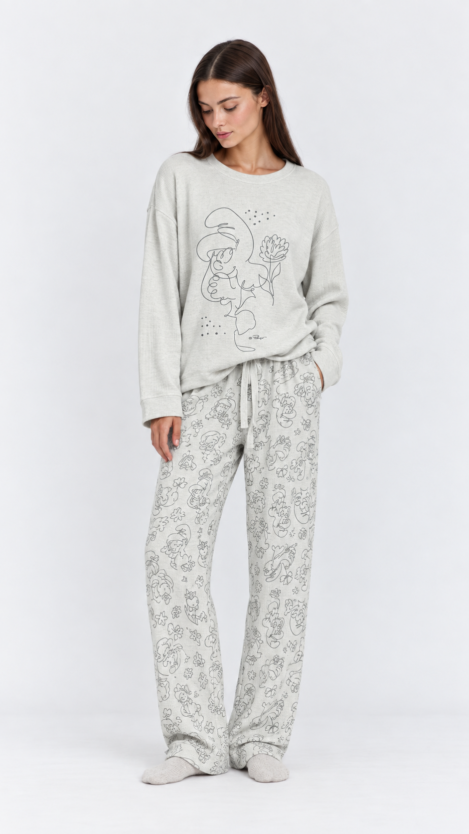 Long Pajama set-Gray