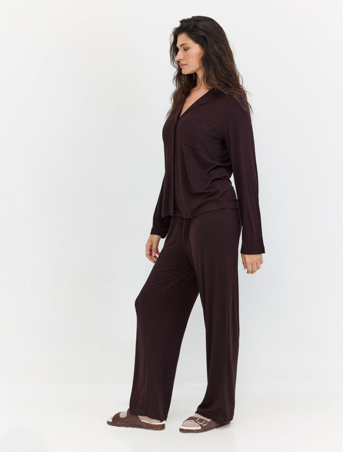 Long Pajama Set - Brown