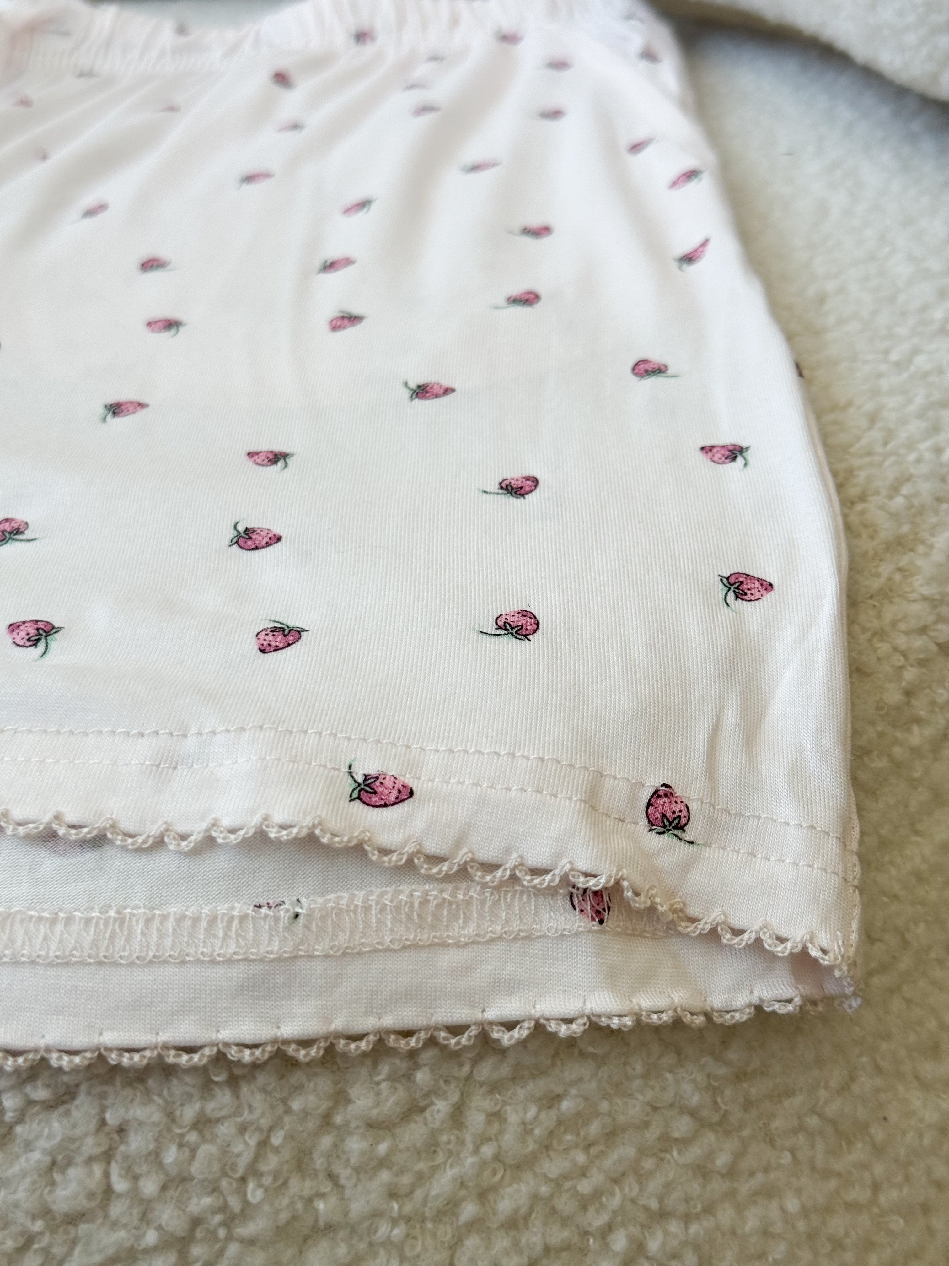 Short Button-Up Pajama Set - Strawberry