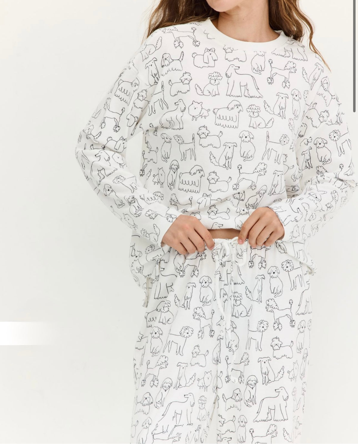 Long Pajama Set - White & Black