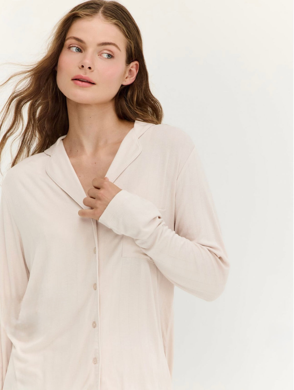 Long Pajama Set - Cream