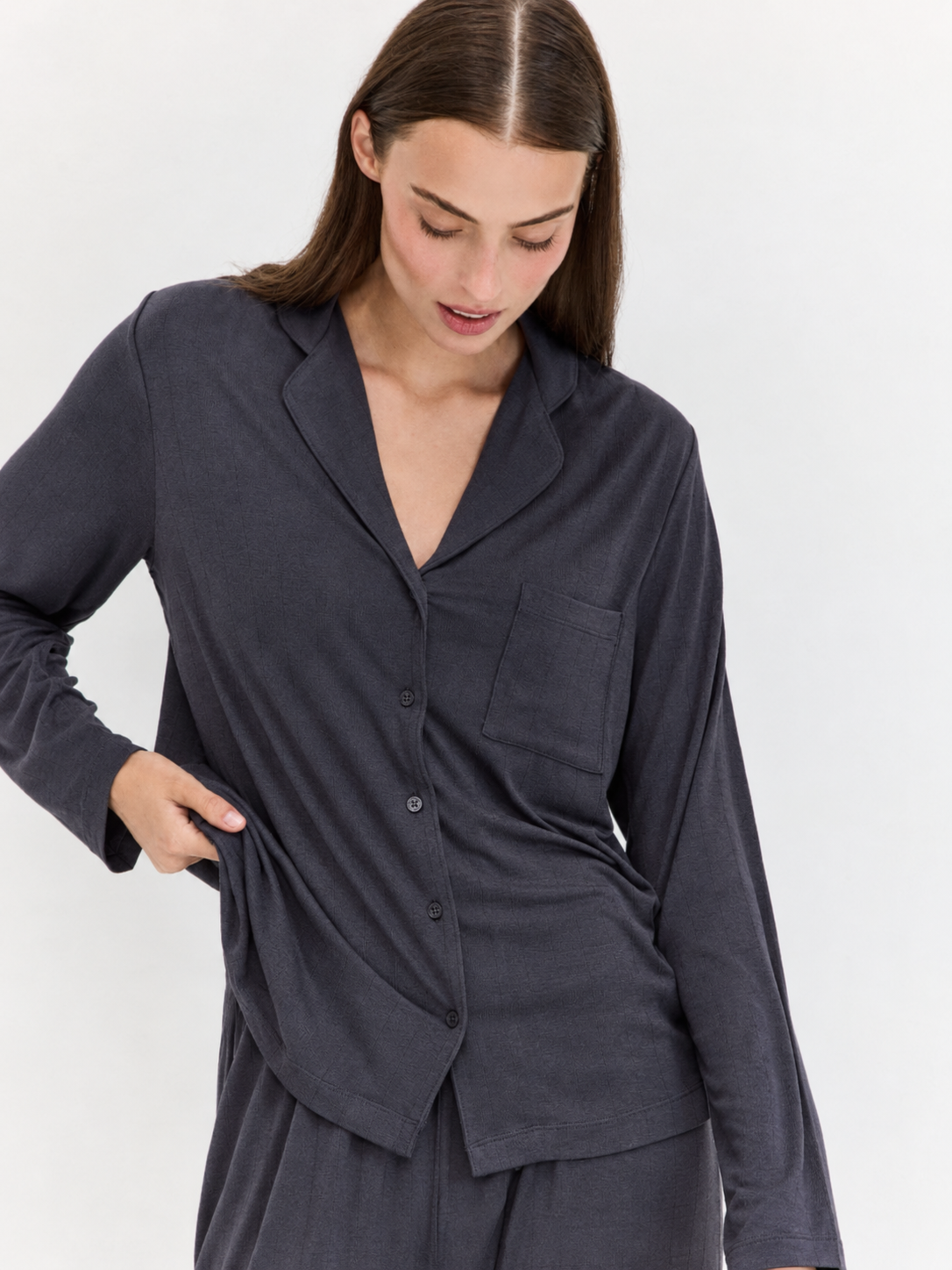Long Pajama Set - Grey
