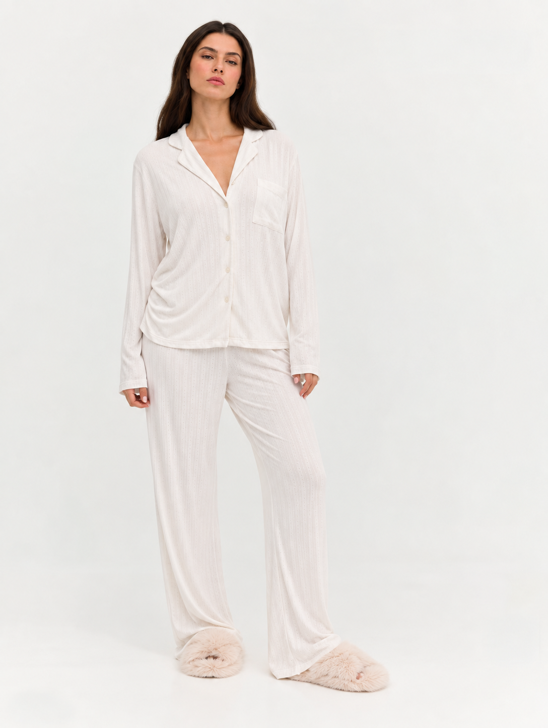 Long Pajama Set - White