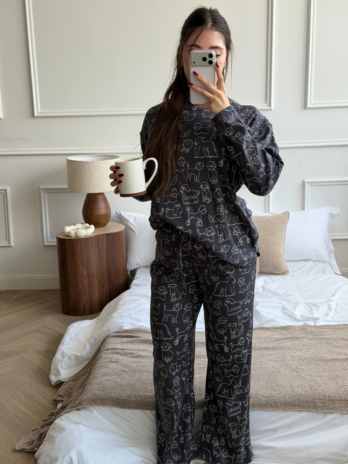 Long Pajama Set - Black & White