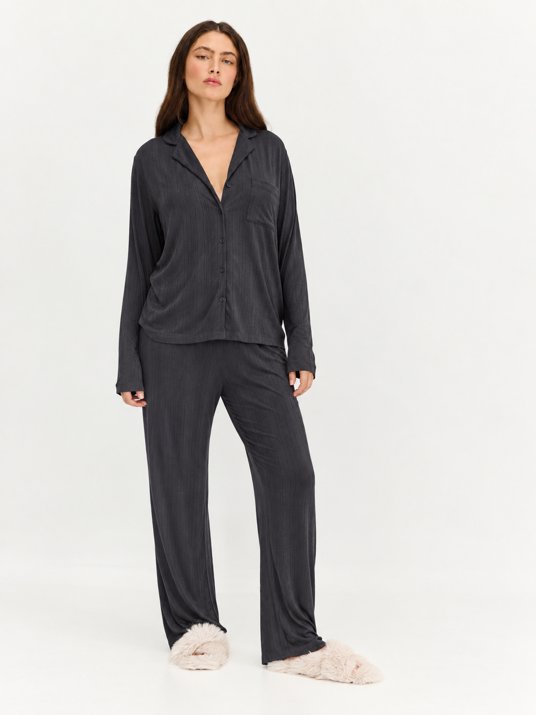 Long Pajama Set - Grey