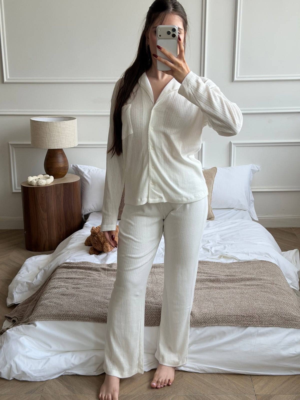 Long Pajama Set - White