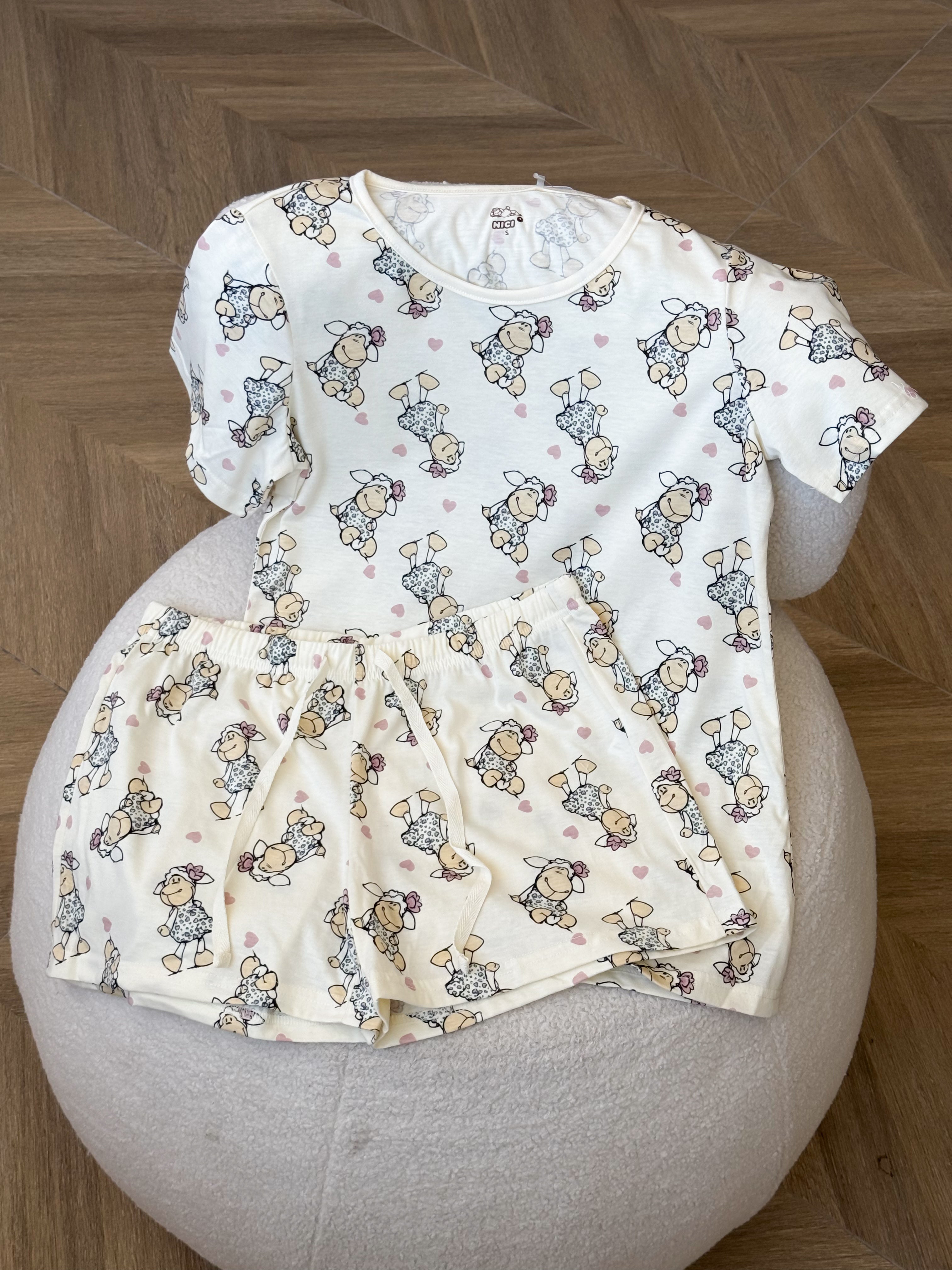 Short Pajama Set- Eeyore Pointelle