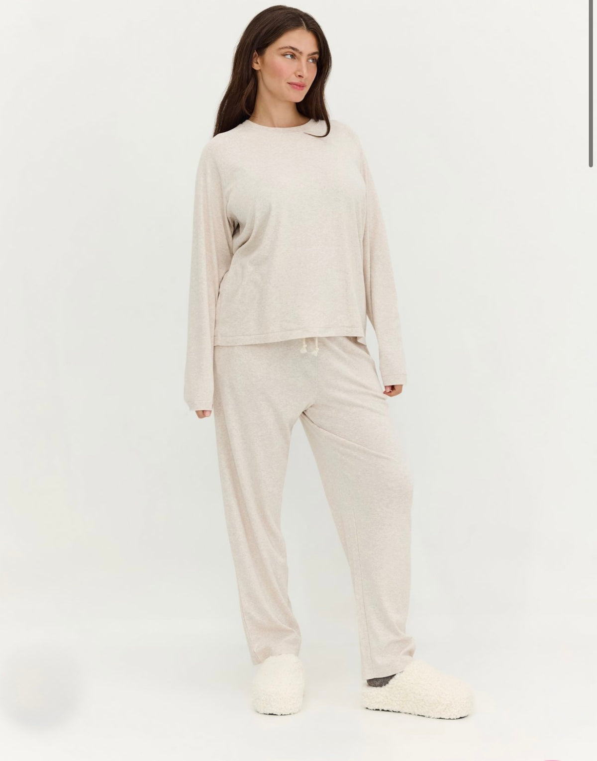 Long Pajama Set - Beige