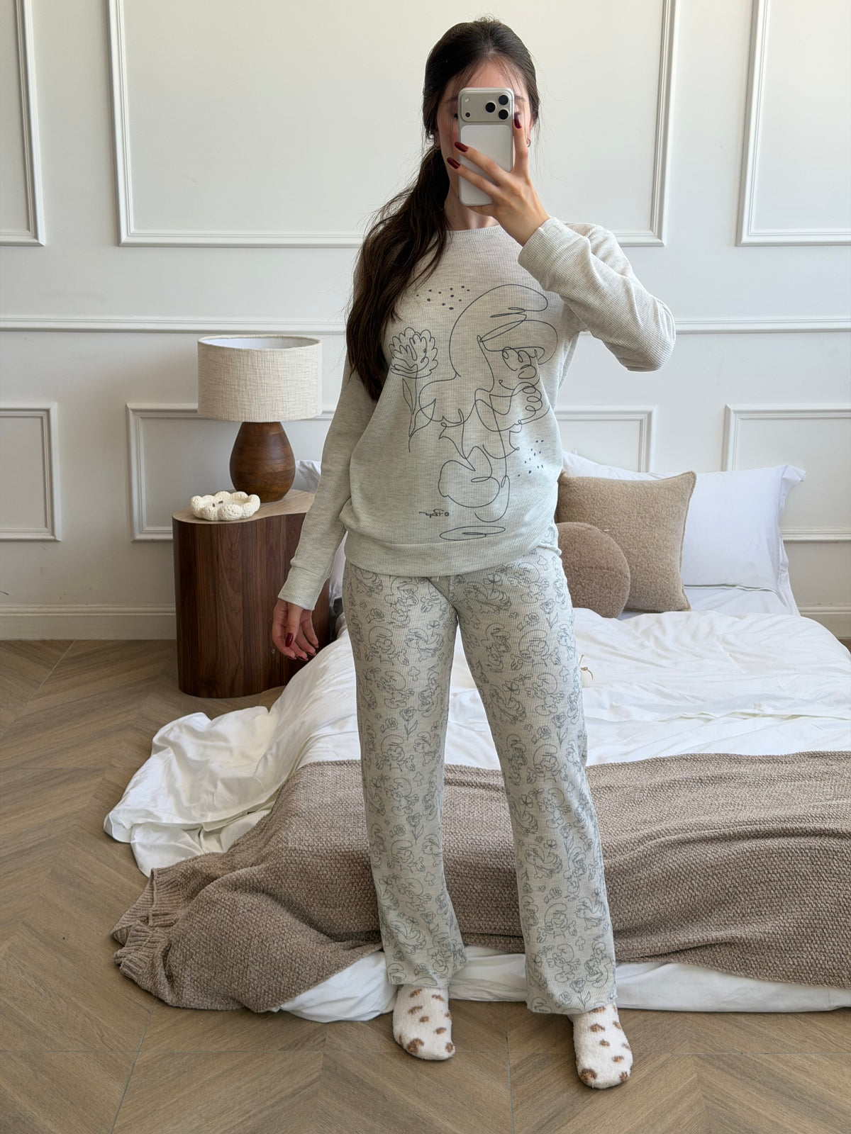 Long Pajama set-Gray
