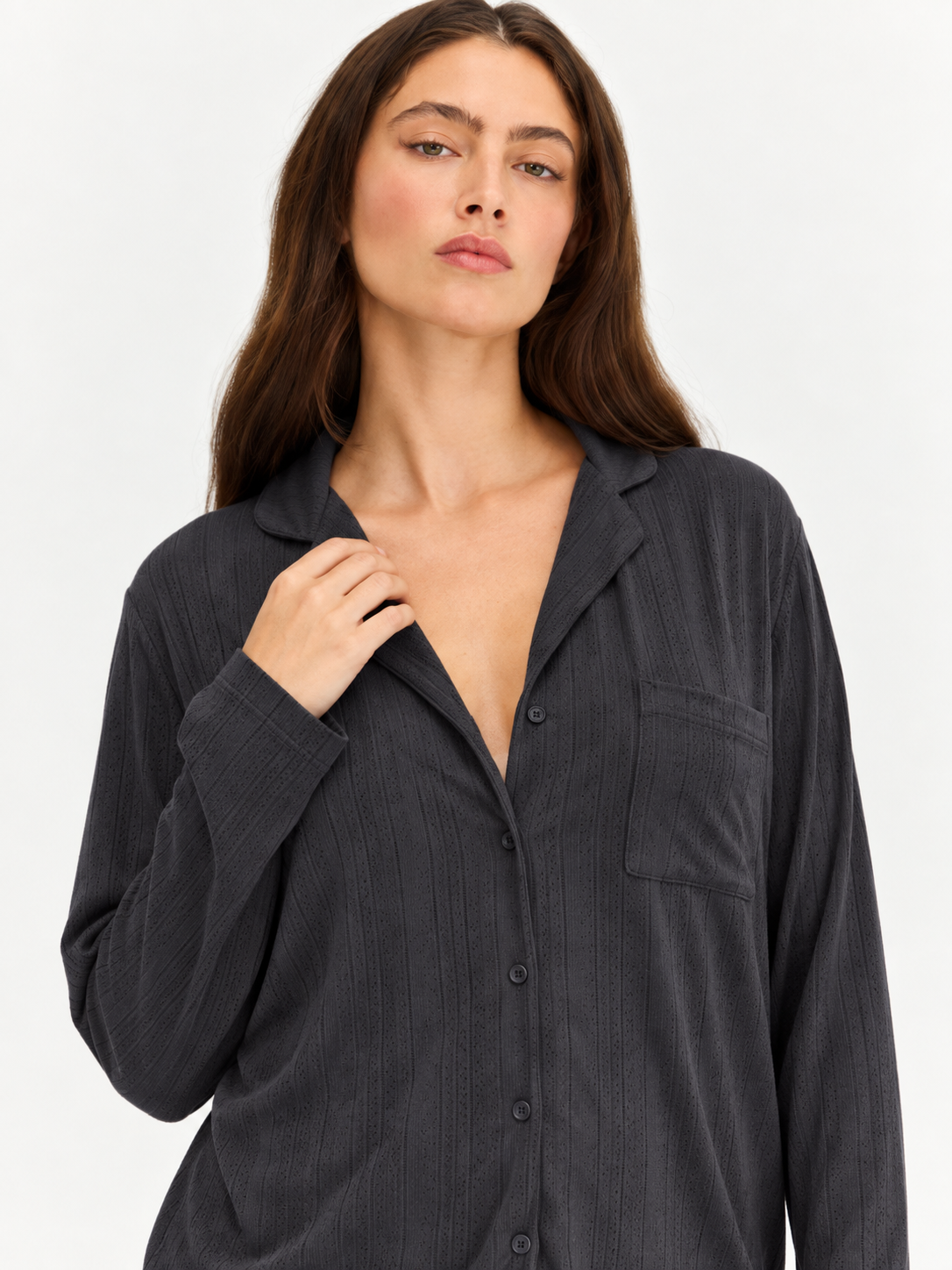 Long Pajama Set - Grey