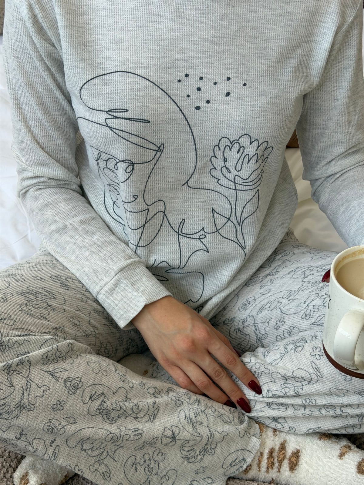 Long Pajama set-Gray