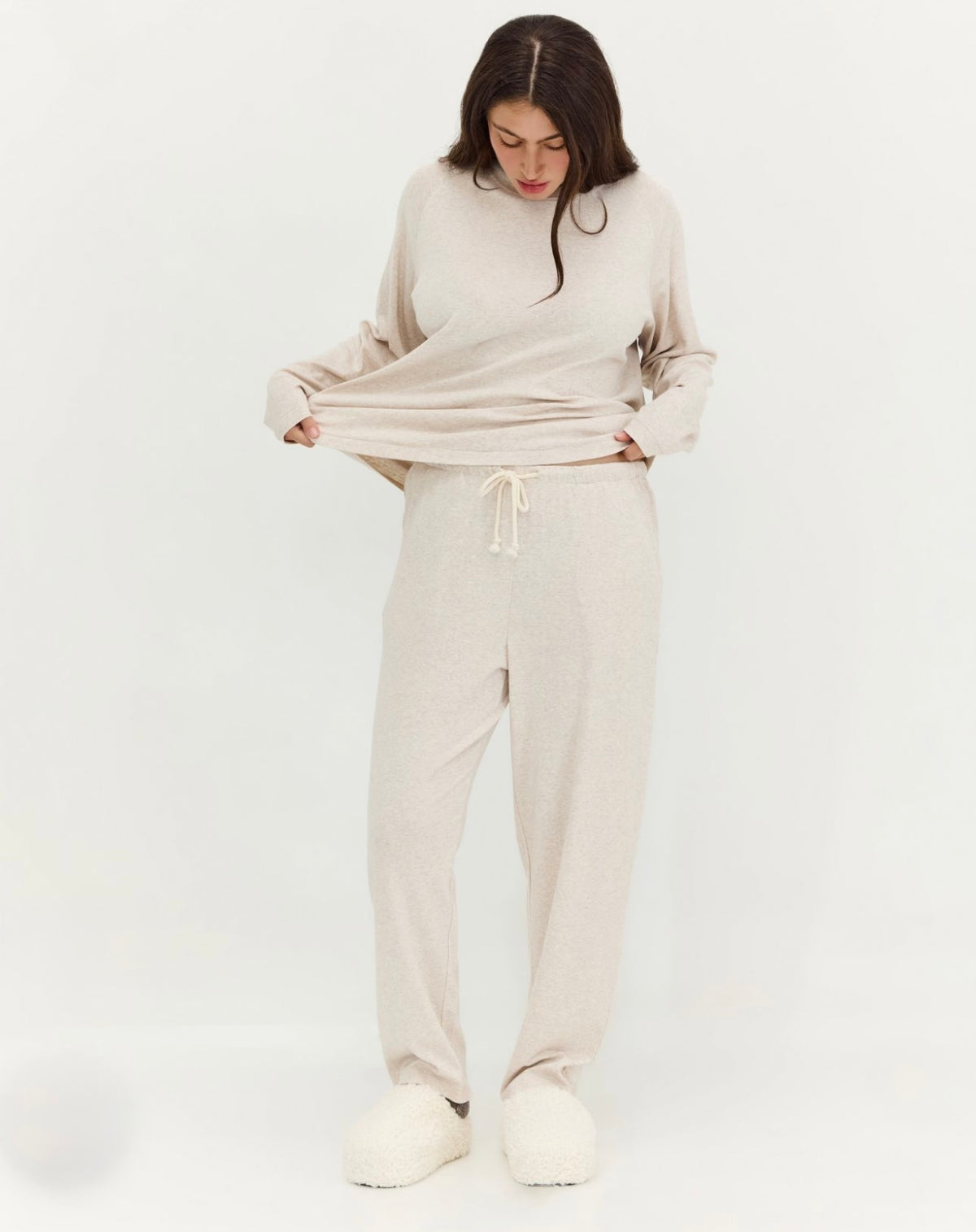 Long Pajama Set - Beige