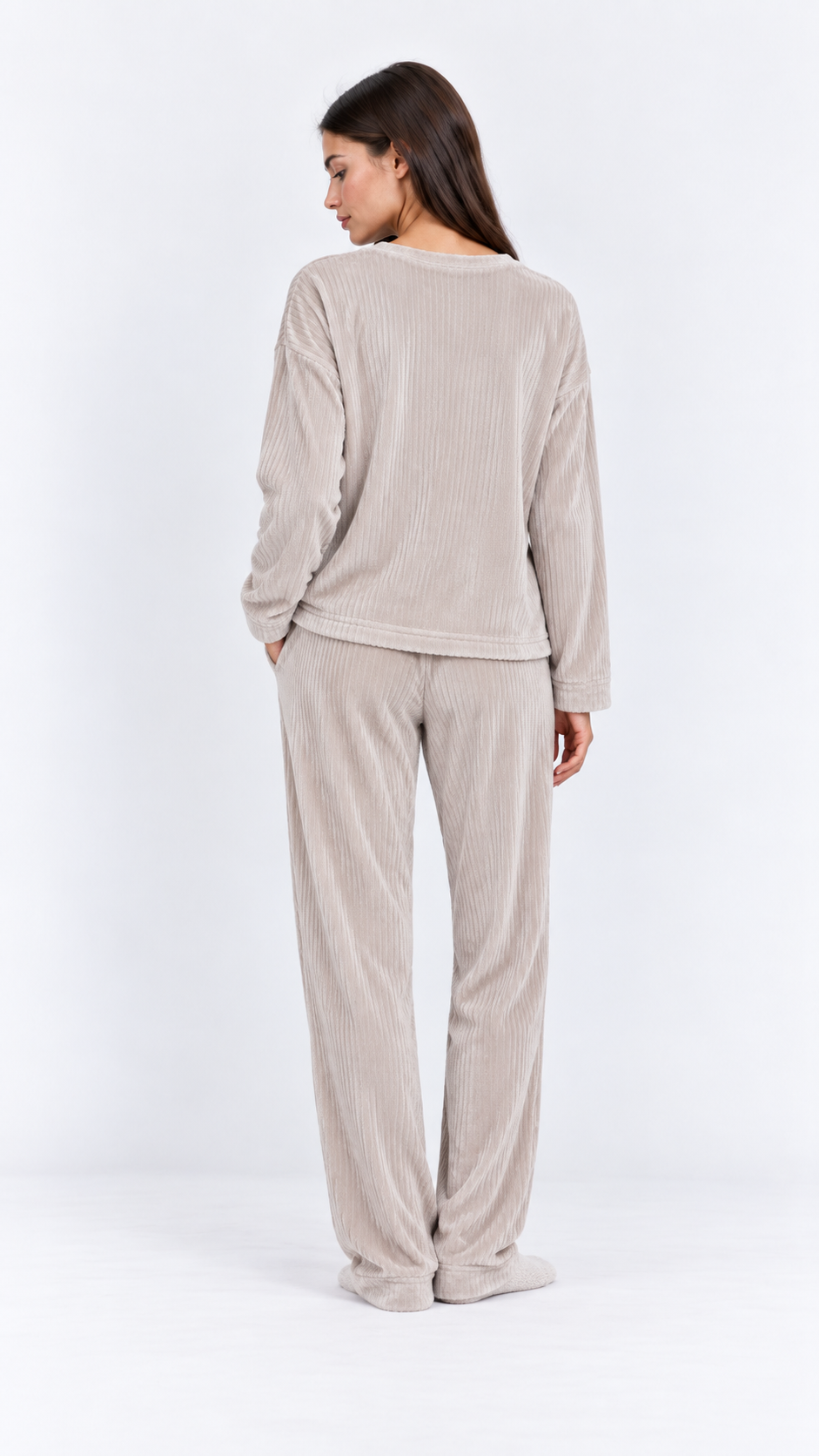 Long Pajama set-Beige