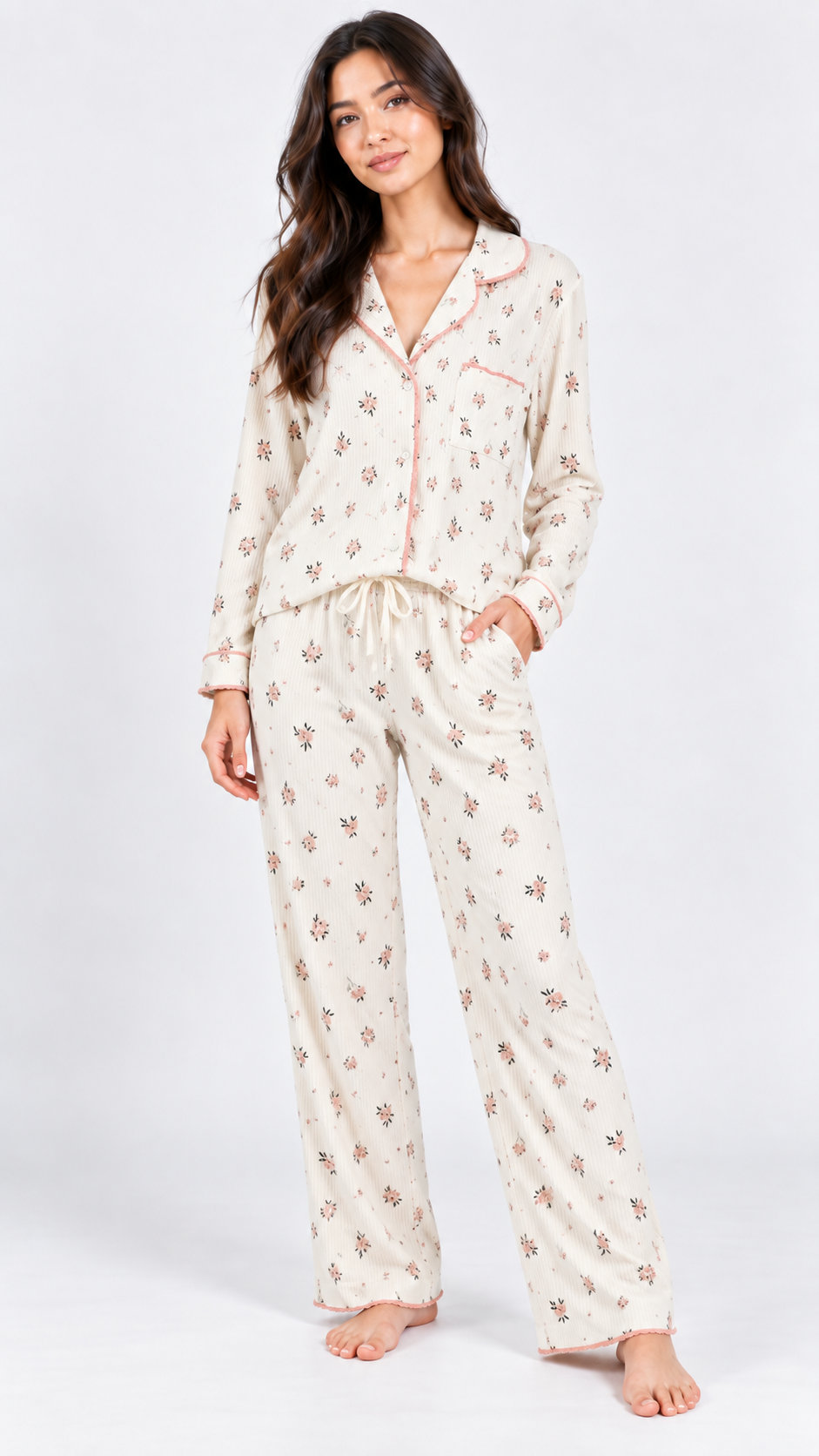 Long Pajama set-White