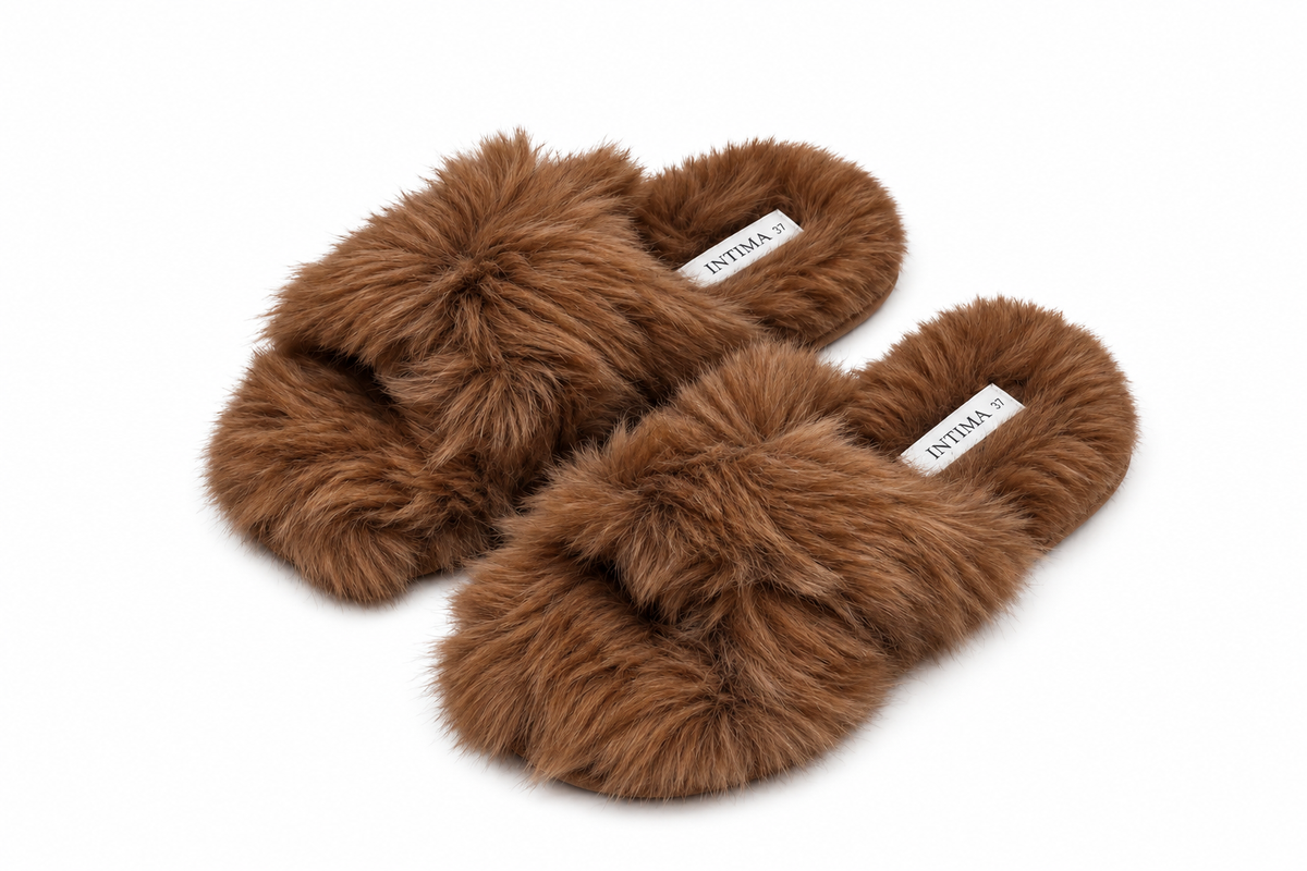 Fluffy Cross Slippers- KL
