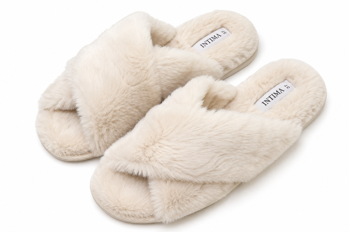 Fluffy Slippers- Beige