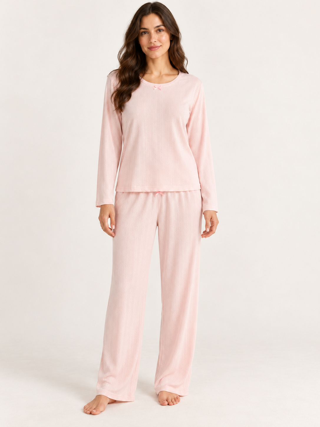 Pink Pointelle Pajama Set