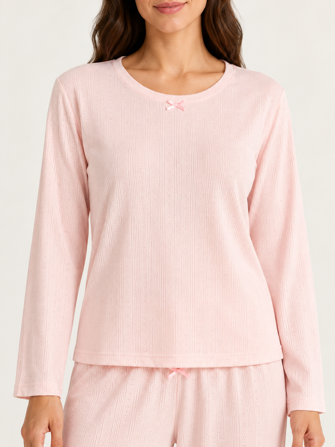 Pink Pointelle Pajama Set