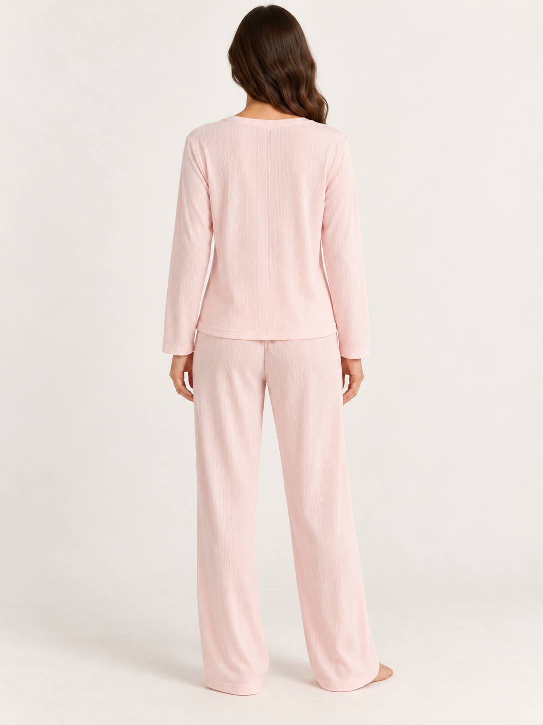 Pink Pointelle Pajama Set