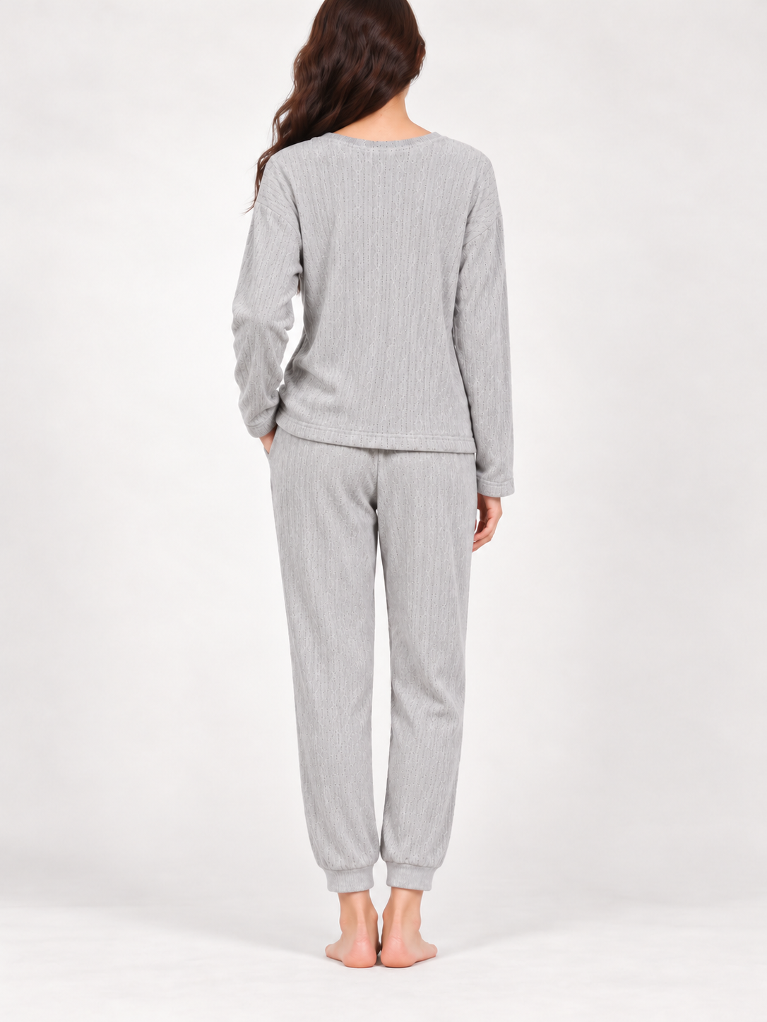 Long pajama set-Gray