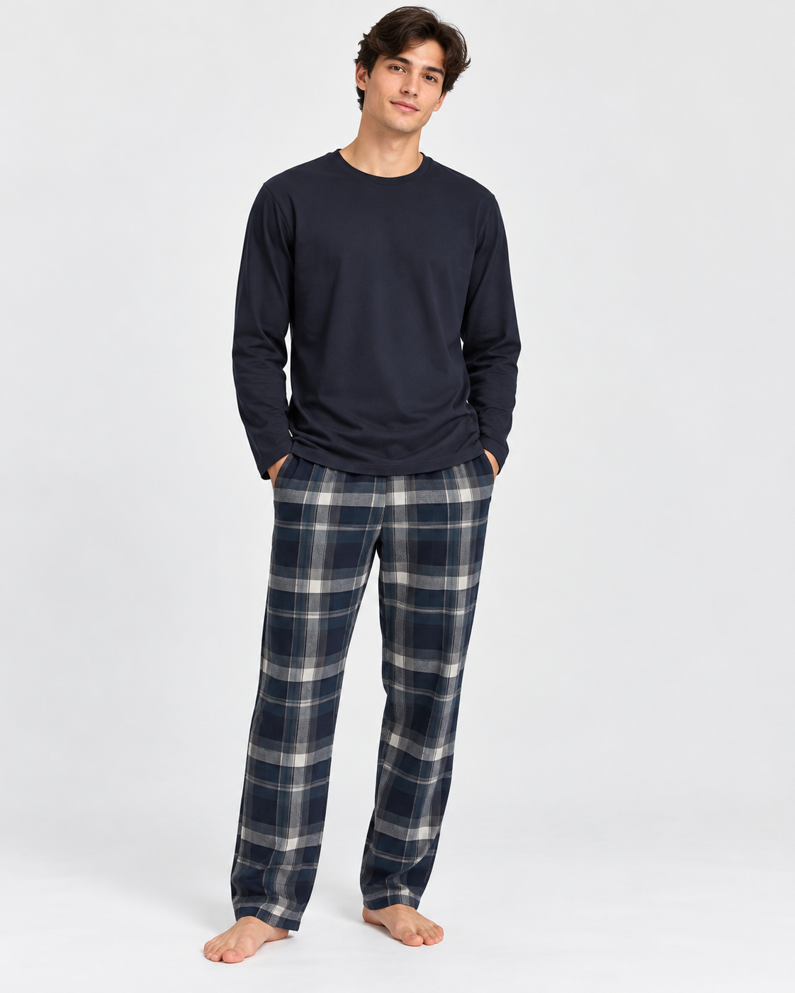 Long Pajama Set-Navy Blue