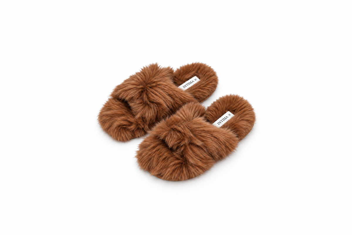 Fluffy Cross Slippers- CL