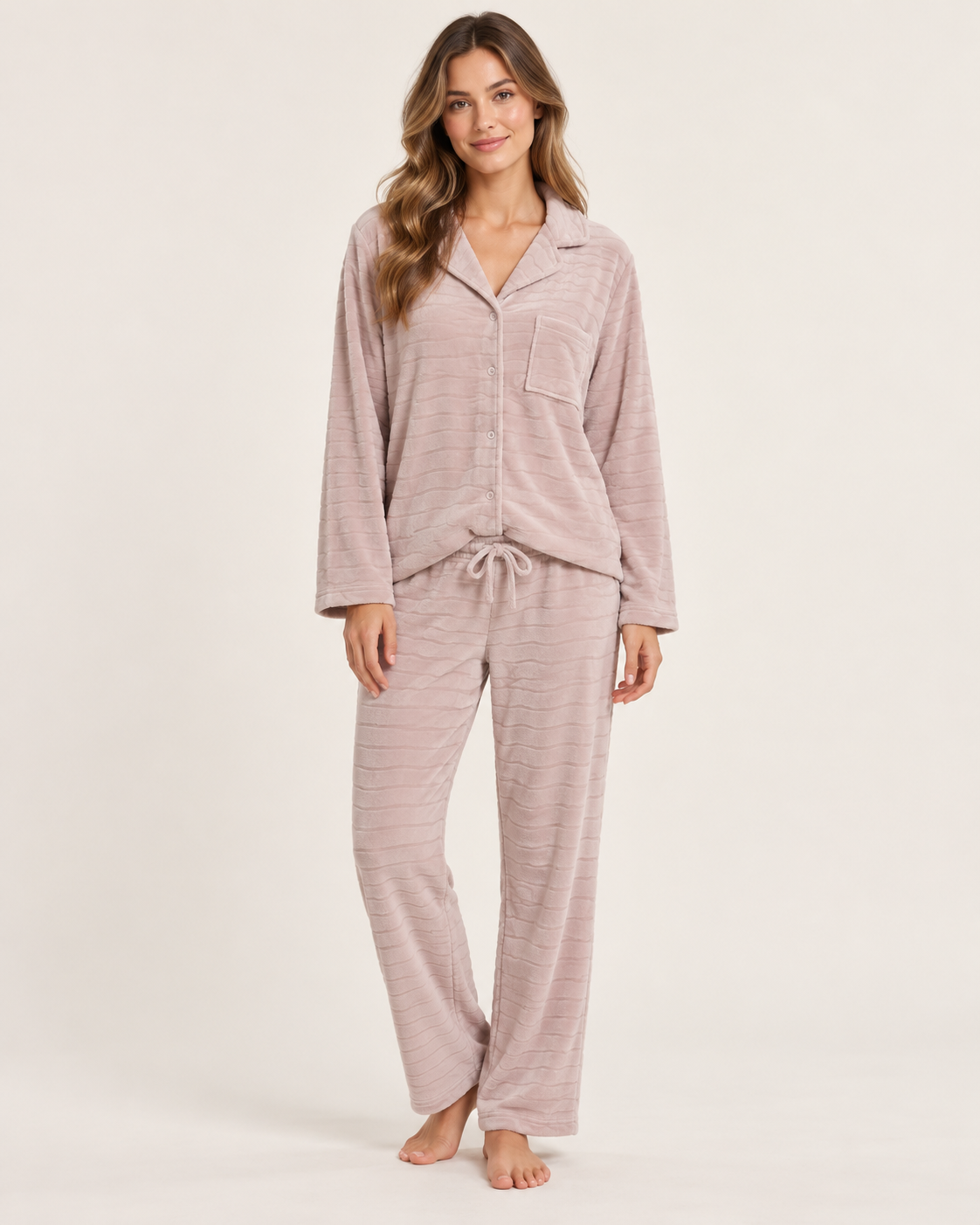 Long Pajama Set-Baby Pink