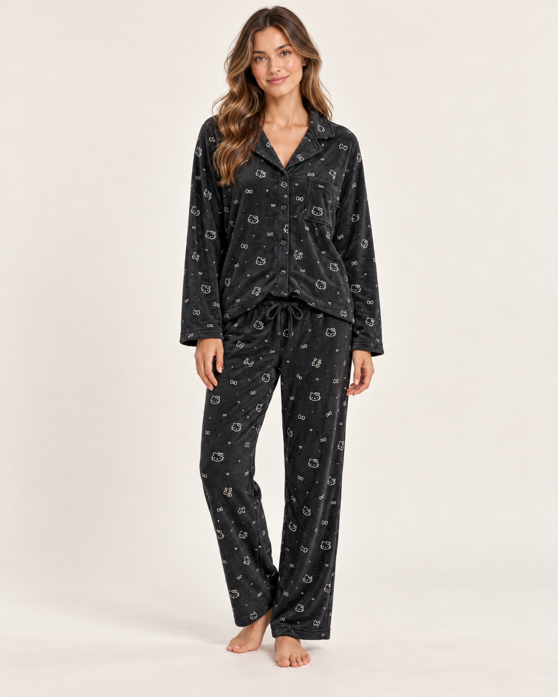 Long pajama set-black