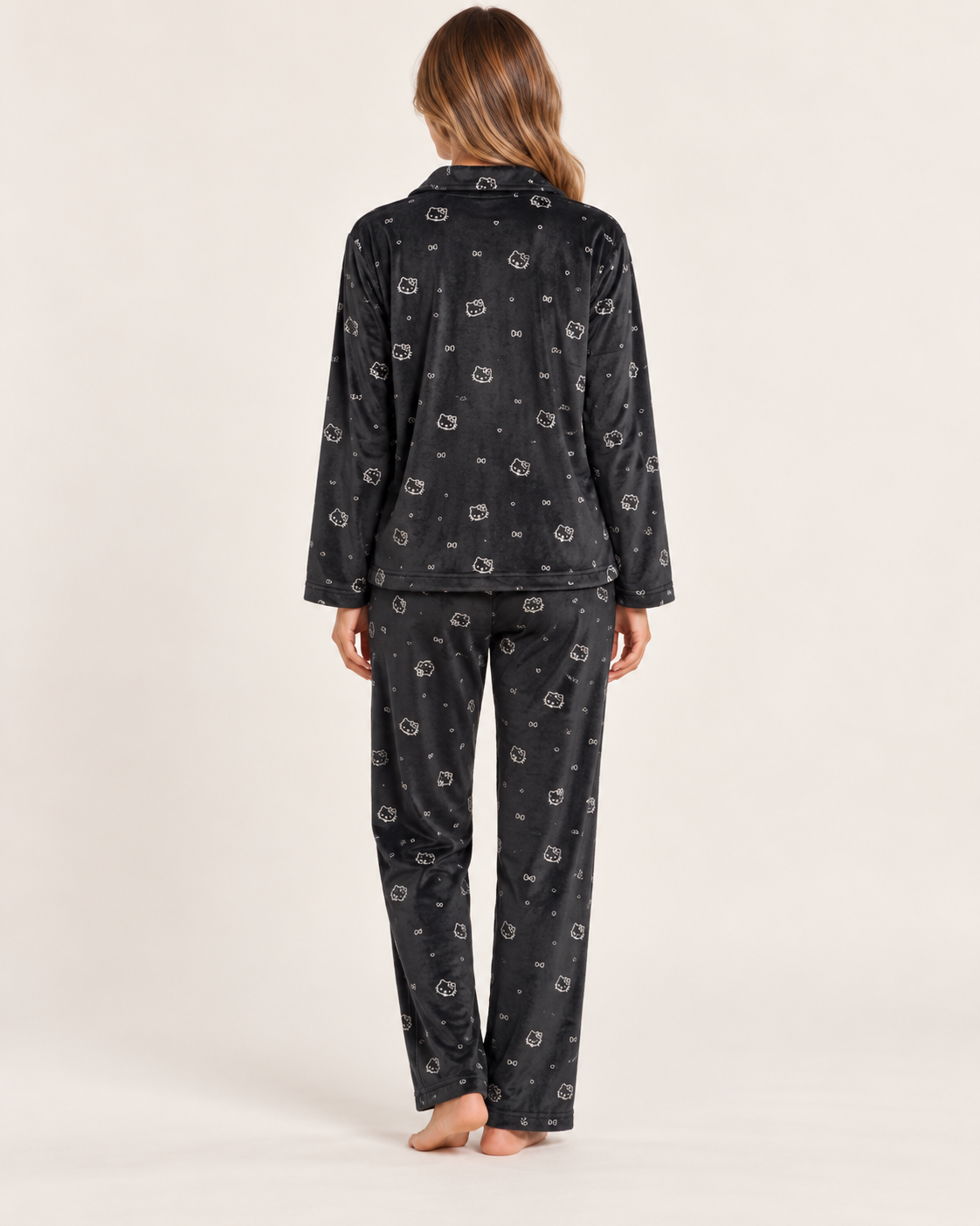 Long pajama set-black
