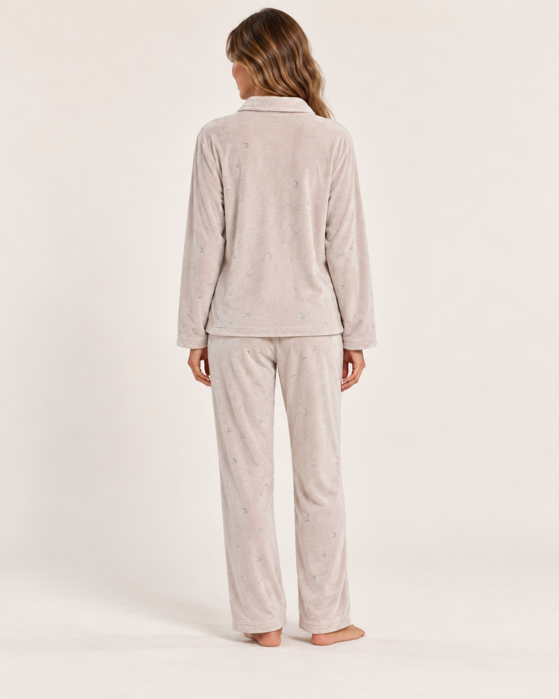Long pajama set-Beige