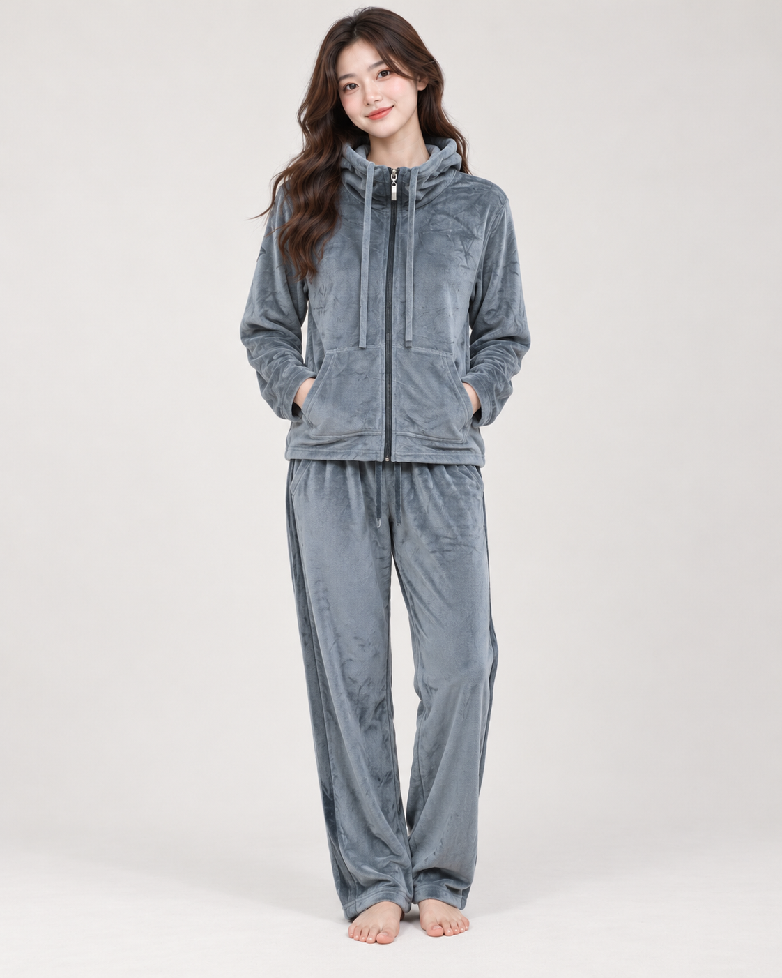 Long pajama set-Gray
