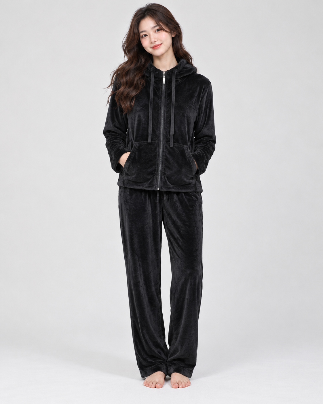 Long pajama set-black
