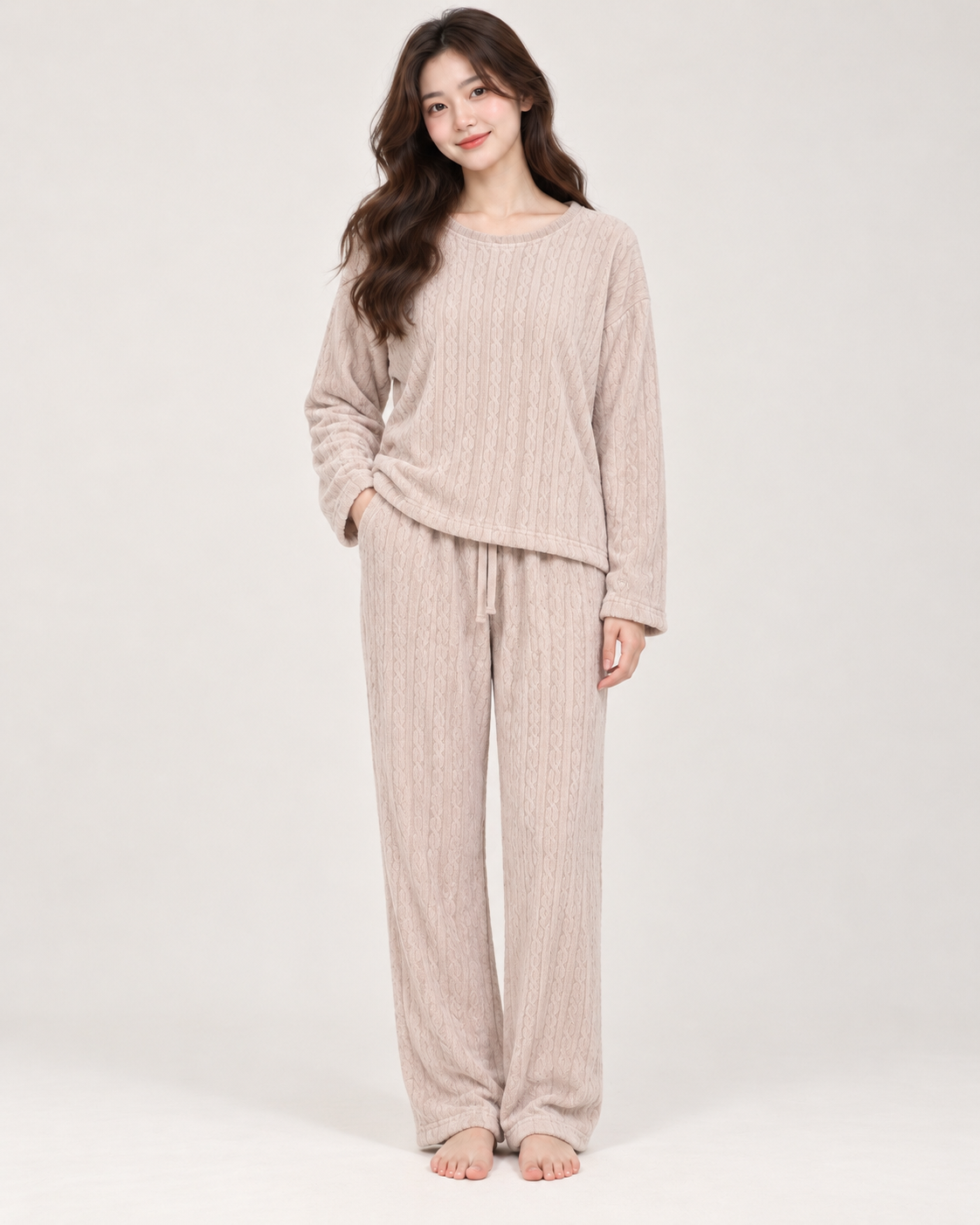 Long pajama set-pink