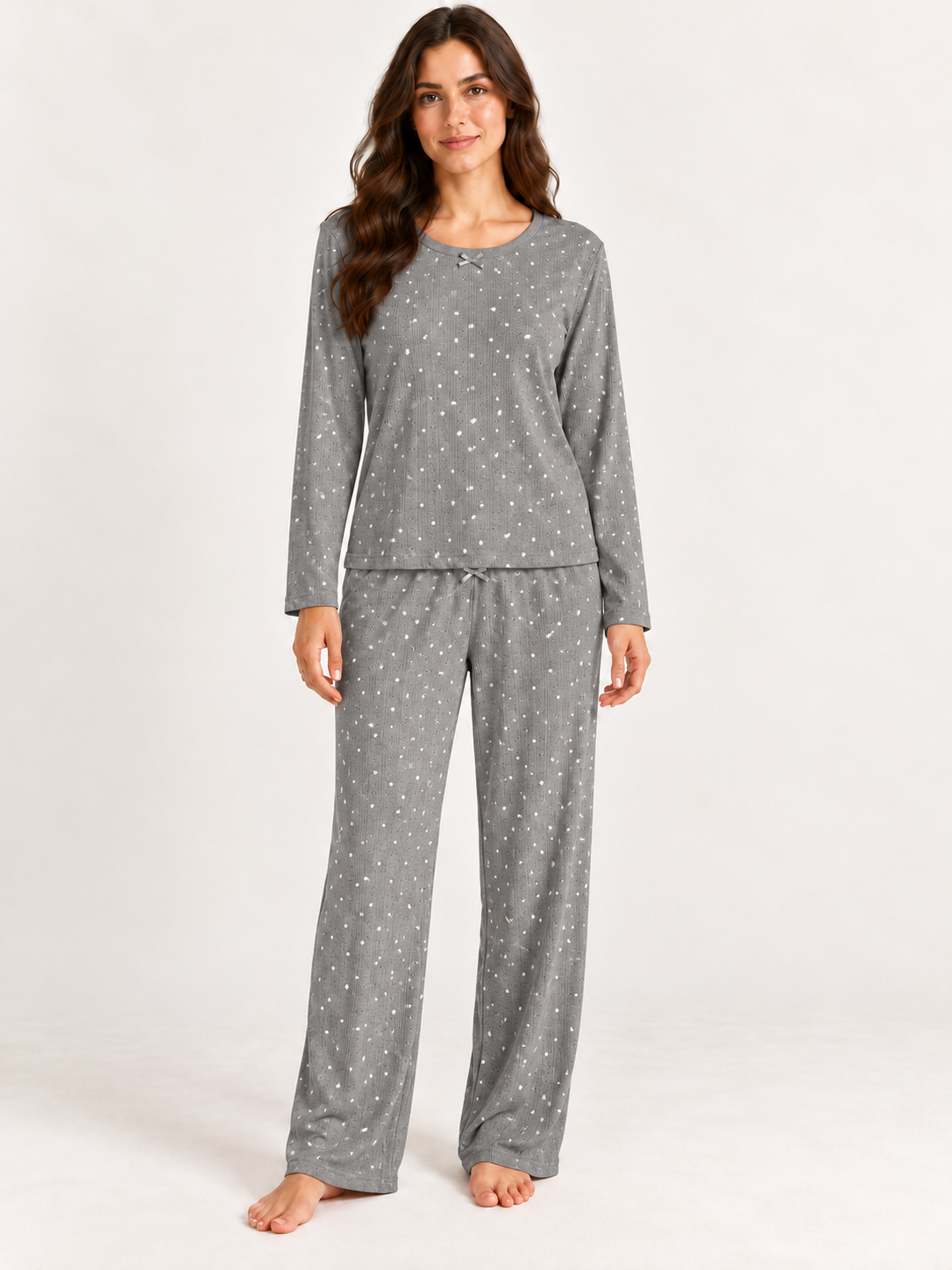Long pajama set-Gray