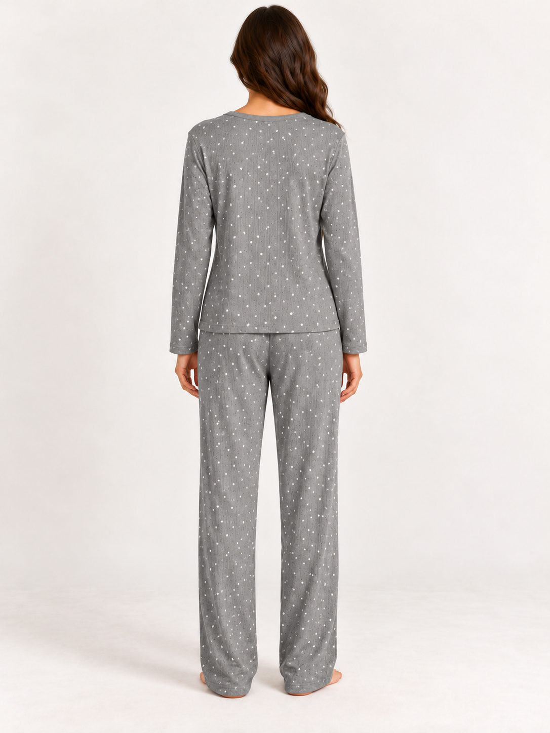 Long pajama set-Gray