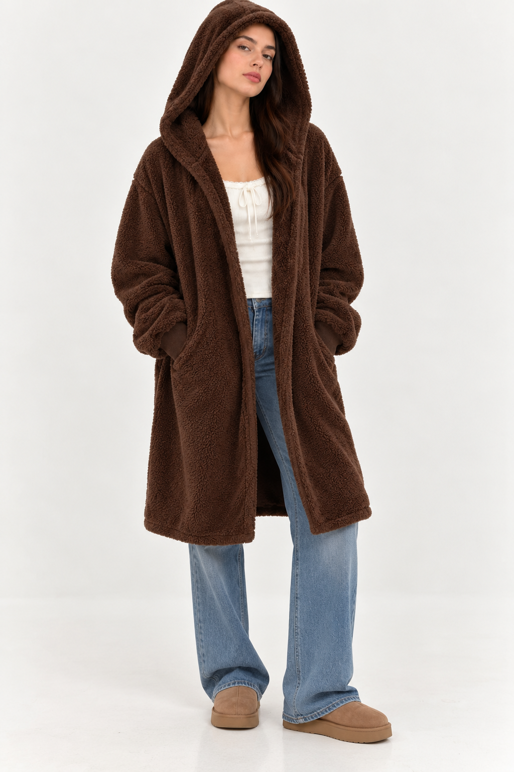 Fluffy jacket- Brown