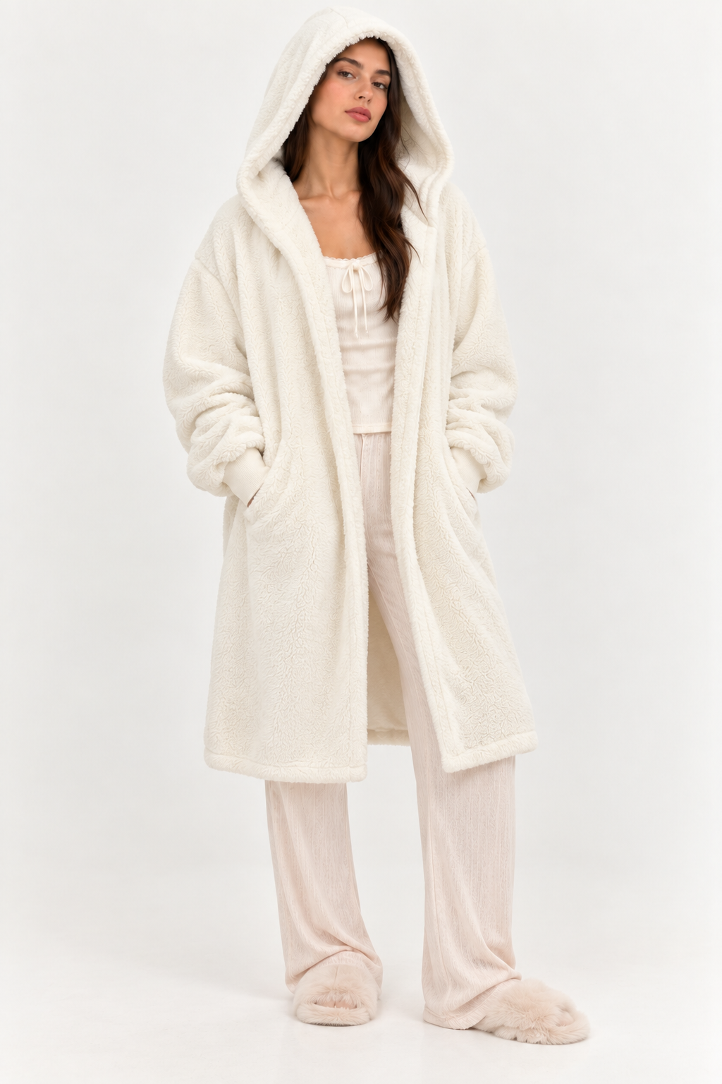 Fluffy jacket- white