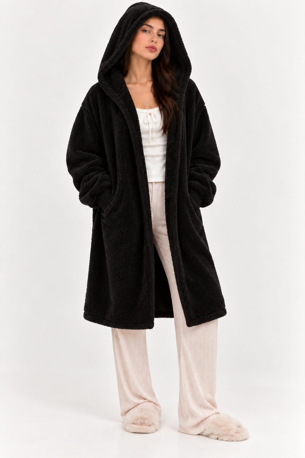 Fluffy jacket- Black