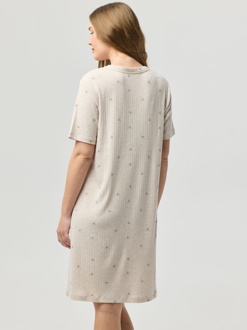 Short V-Neck Pointelle Nightdress